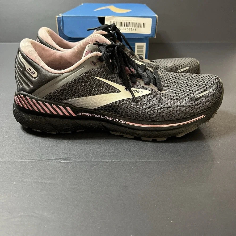 Brooks Adrenaline GTS 21 Black/Pink Running Shoes 1203291D528 Women's Size 10D